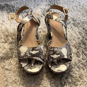 Snakeskin Chunky Heels